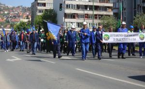 Foto: Dž. K. / Radiosarajevo.ba / Protesti rudara u Sarajevu